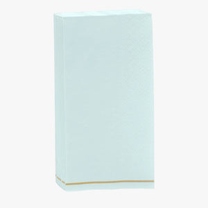 Light Blue with Gold Stripe Paper Guest Towels 16ct | The Party Darling