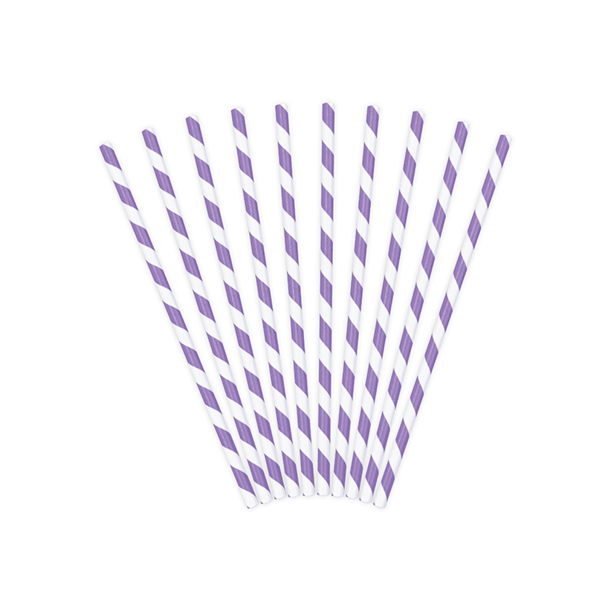 Lilac Striped Paper Straws 10ct | The Party Darling