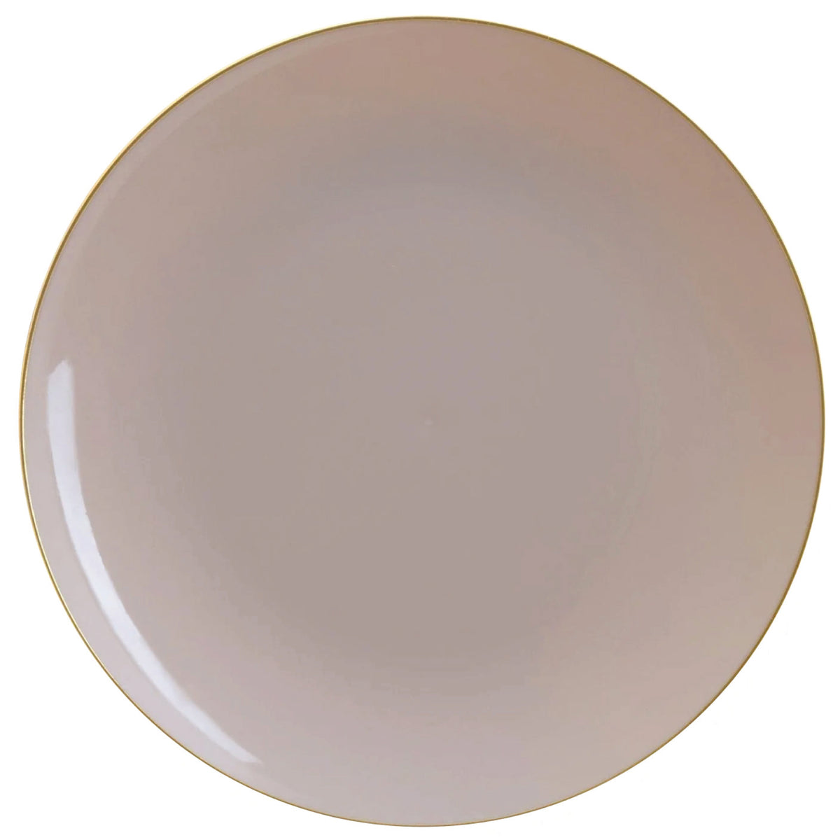 Linen Gray w/ Gold Rim Plastic Dinner Plates 10ct