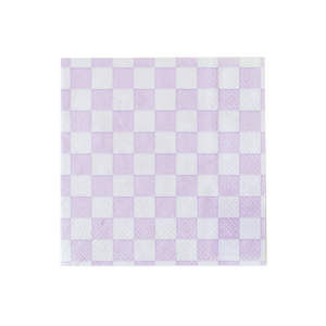 Purple Checkered Lunch Napkins 16ct | The Party Darling