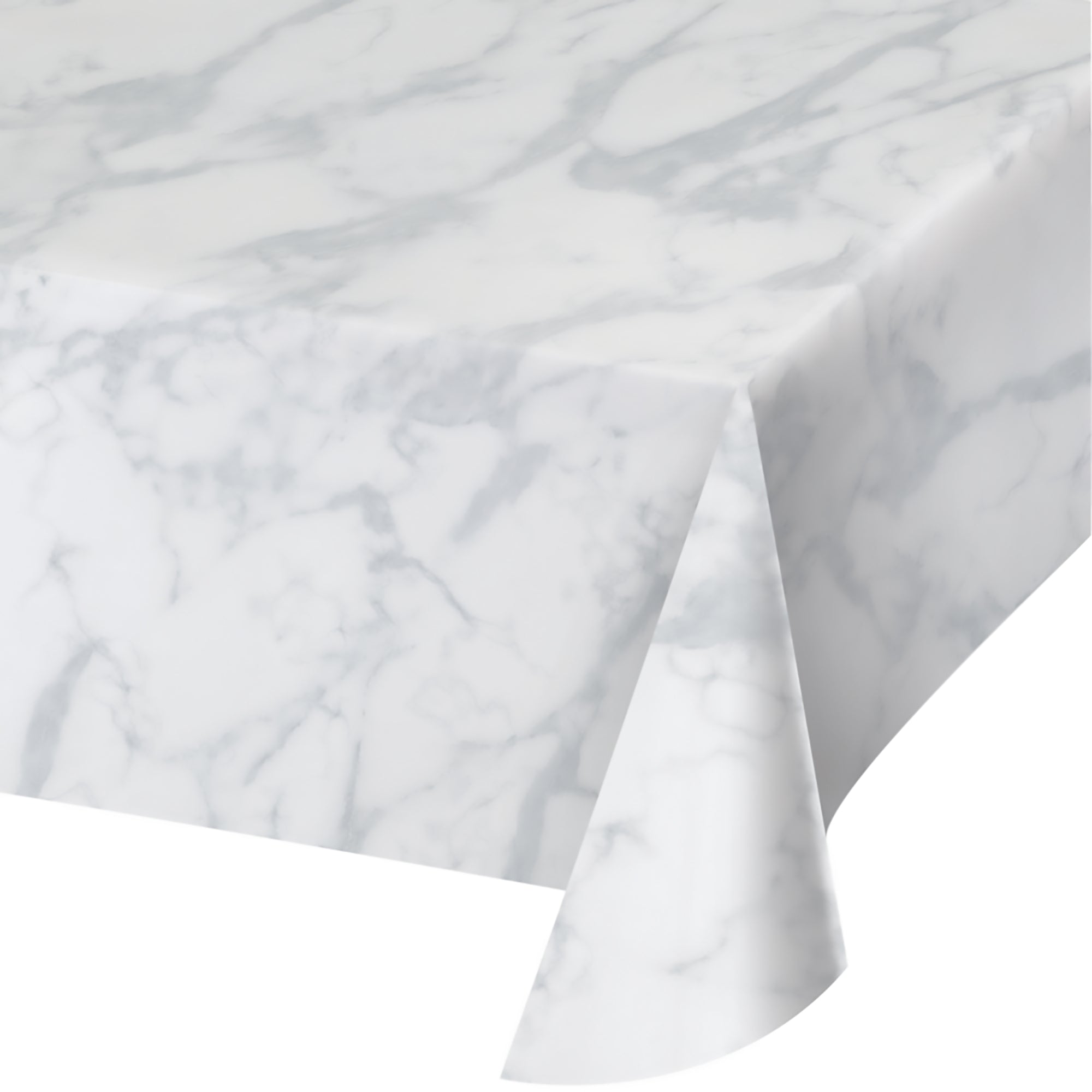 White Marble Paper Table Cover 54" x 108" | The Party Darling