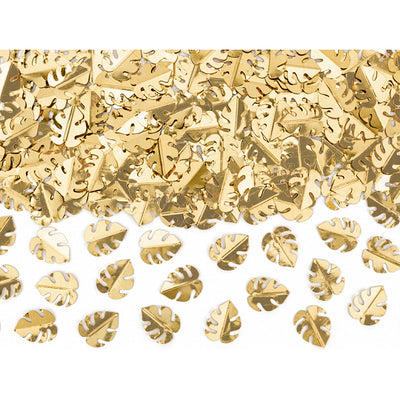 Metallic Gold Tropical Leaf Confetti