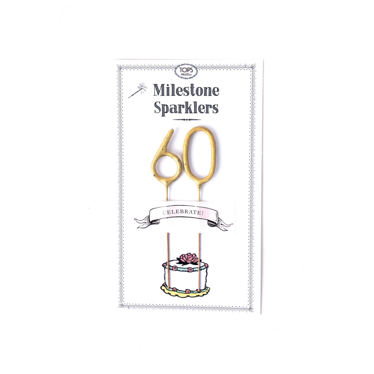 Mini Gold 60 Milestone Number Sparklers | The Party Darling