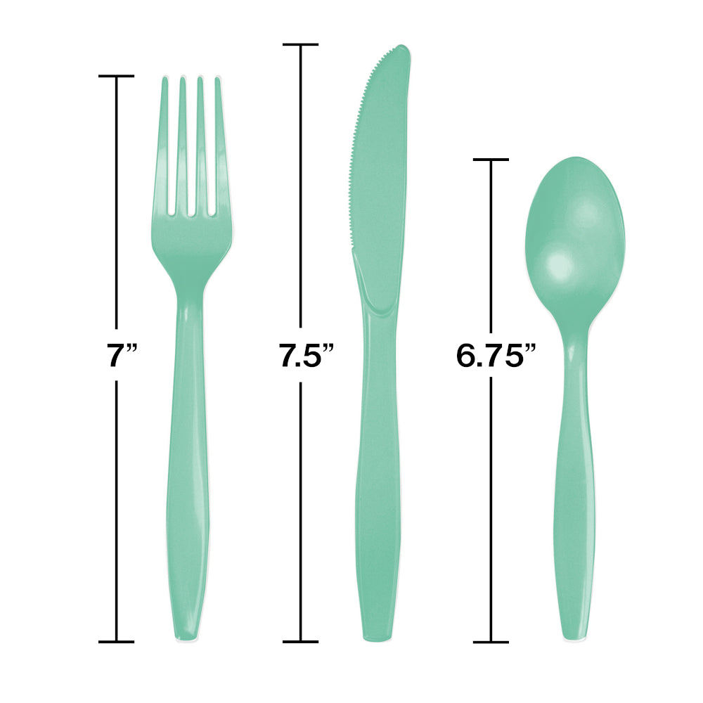 Mint Green Plastic Cutlery Set 24 ct | The Party Darling