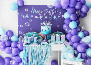 Caribbean Blue Fringe Curtain - The Party Darling