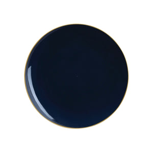Navy With Gold Rim Plastic Dessert Plates 10ct | The Party Darling