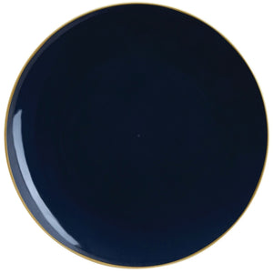 Navy With Gold Rim Plastic Dinner Plates 10ct | The Party Darling