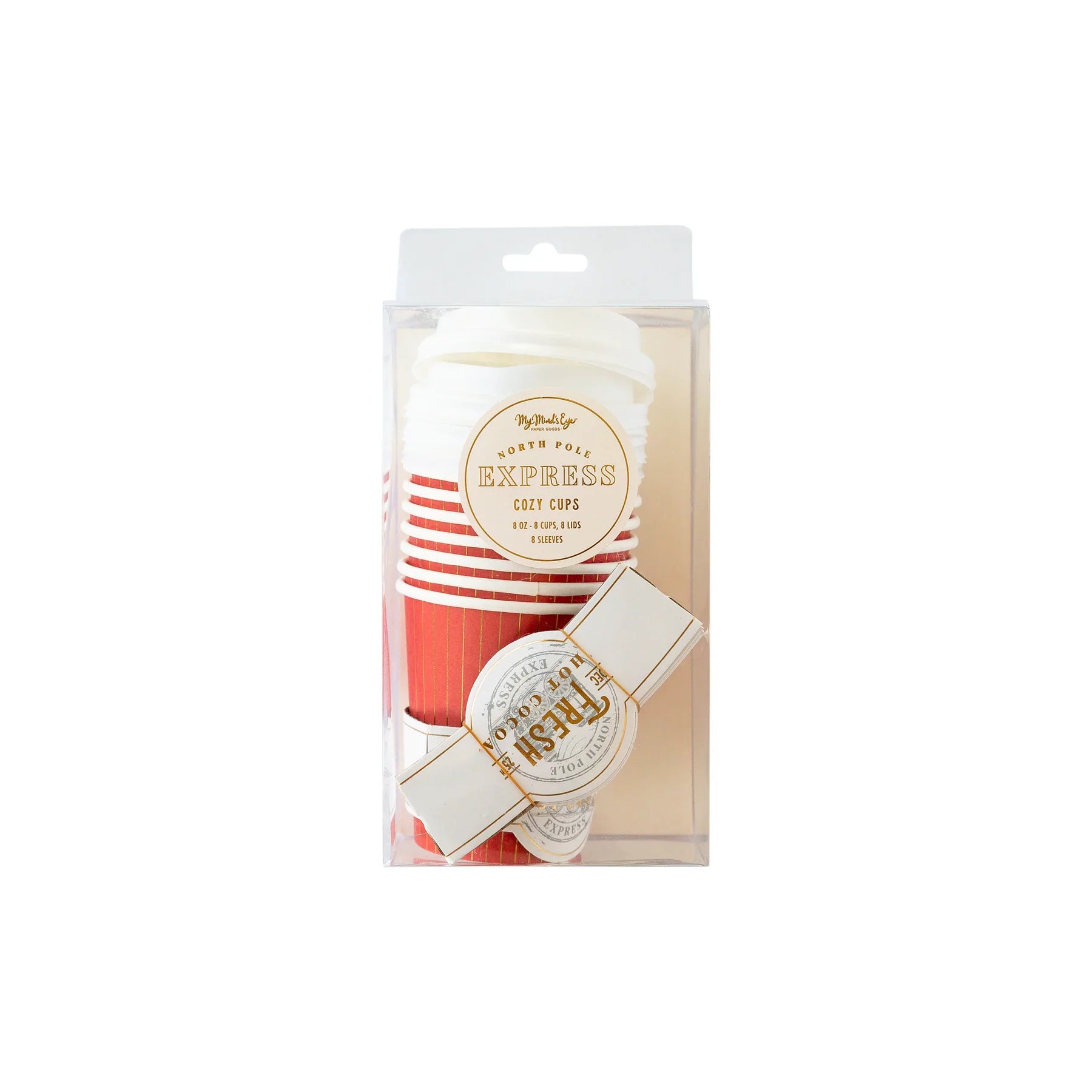North Pole Express Mini Paper Coffee Cups 8ct | The Party Darling