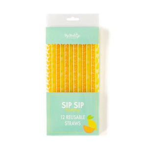 Lemon and Orange Reusable Straws 12ct | The Party Darling