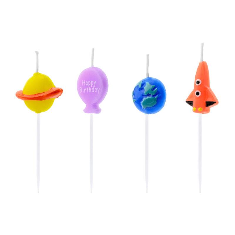 Space Birthday Candles 4ct | The Party Darling