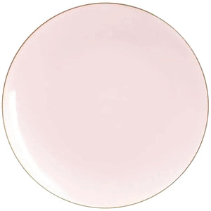Pink With Gold Rim Plastic Dinner Plates 10ct | The Party Darling
