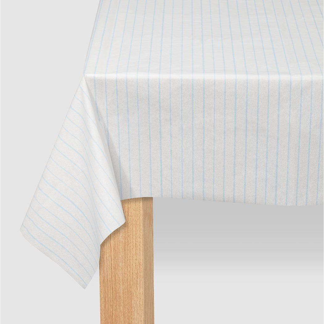 Pale Blue Pinstripe Paper Table Cover | The Party Darling