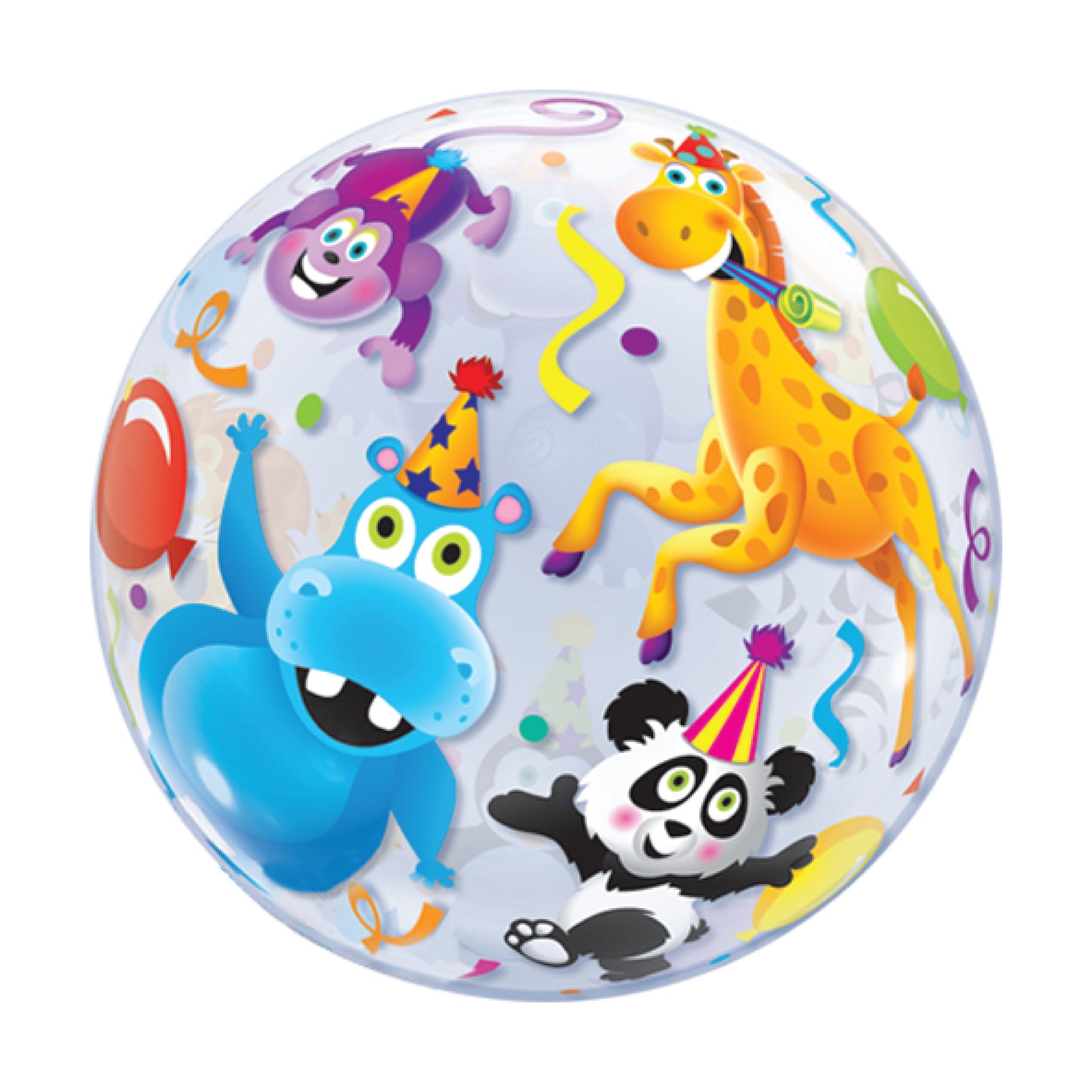 Party Animals Bubble Balloon 22" Front | The Party Darling