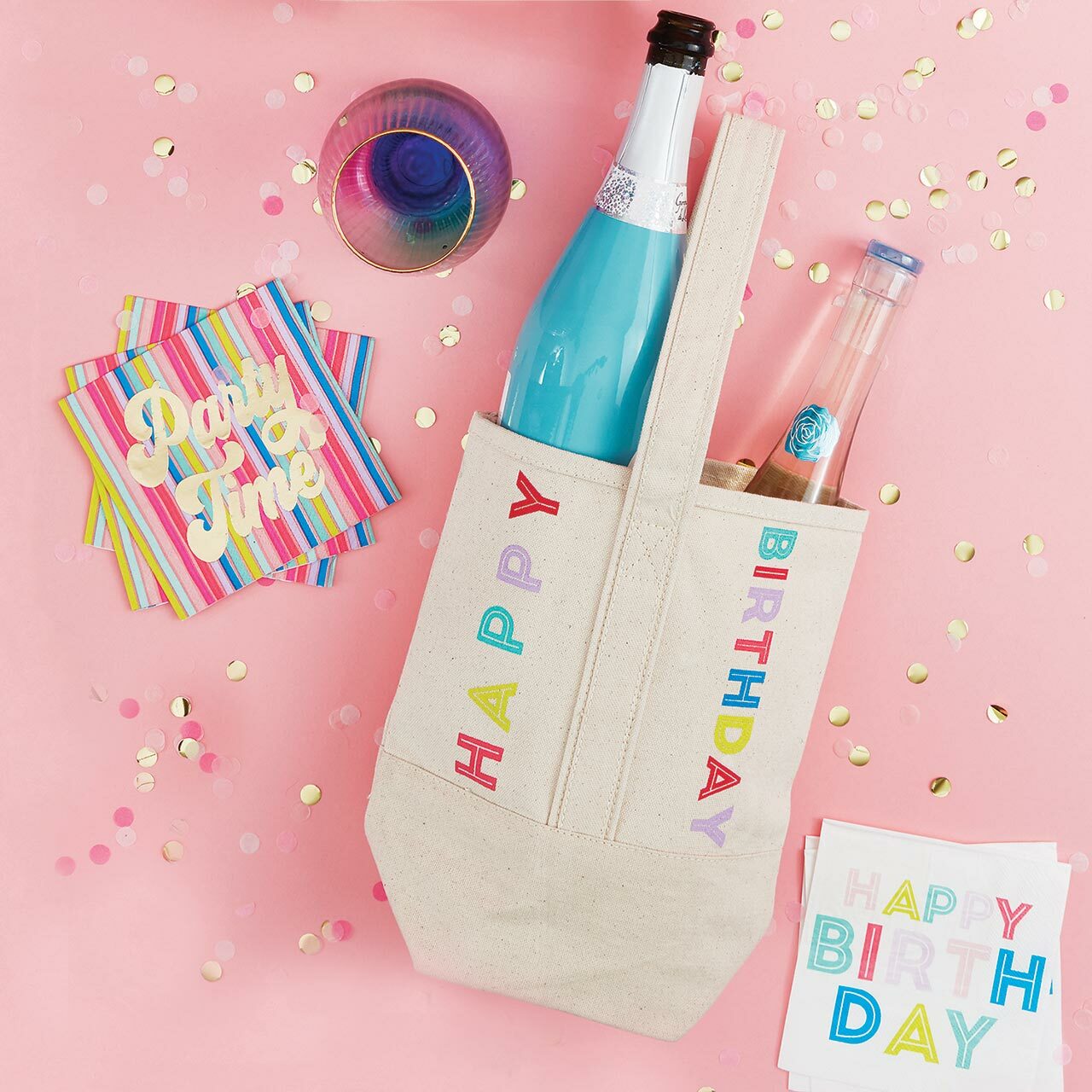 Multicolor Stripes Party Time Dessert Napkins 20ct | The Party Darling