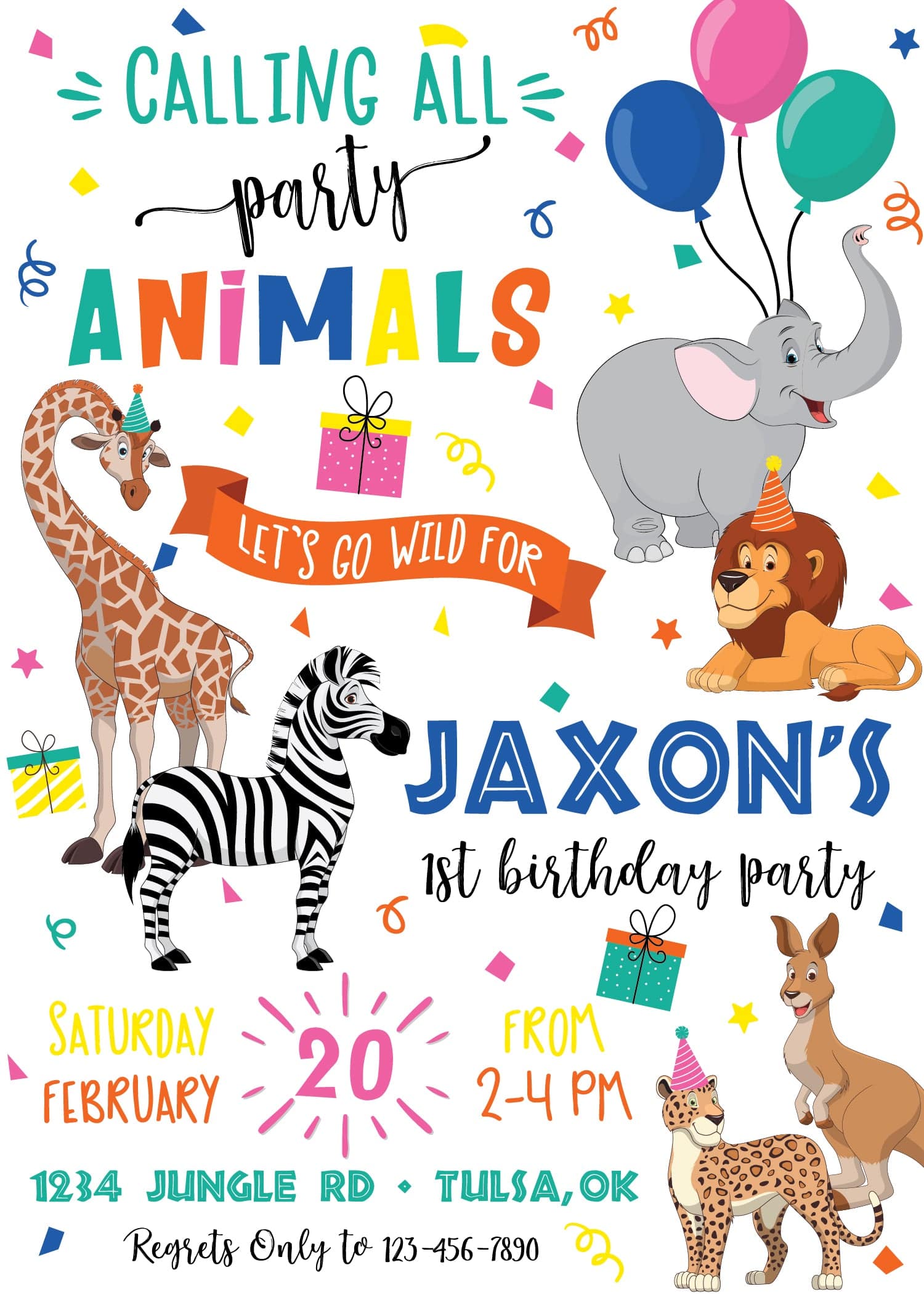Party Animals Birthday Party Invitation | The Party Darling