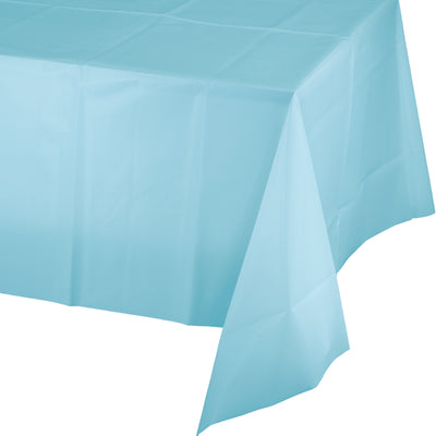 Pastel Light Blue Plastic Table Cover