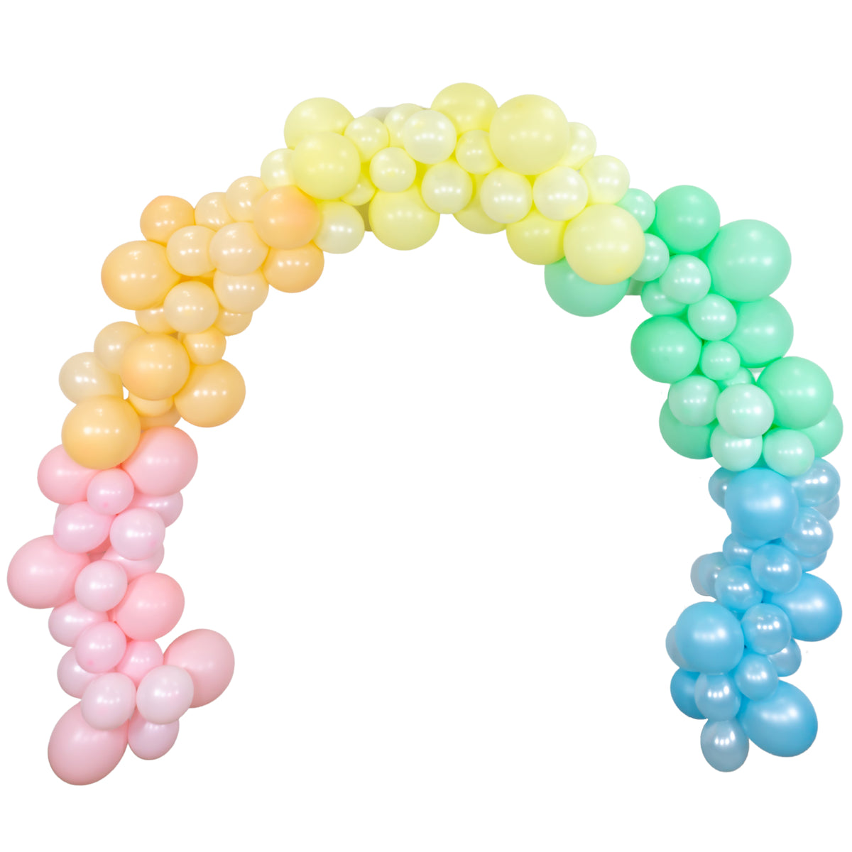 Pastel Rainbow Balloons On Mint Background Stock Photo