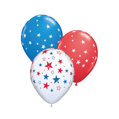 Patriotic Latex Star Balloons 6ct