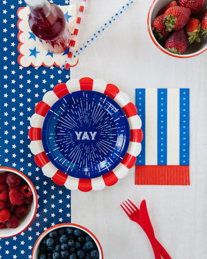 Patriotic YAY Firework Dessert Plates - The Party Darling