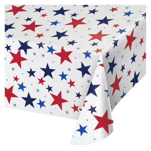 Patriotic Red White & Blue Stars Paper Table Cover | The Party Darling