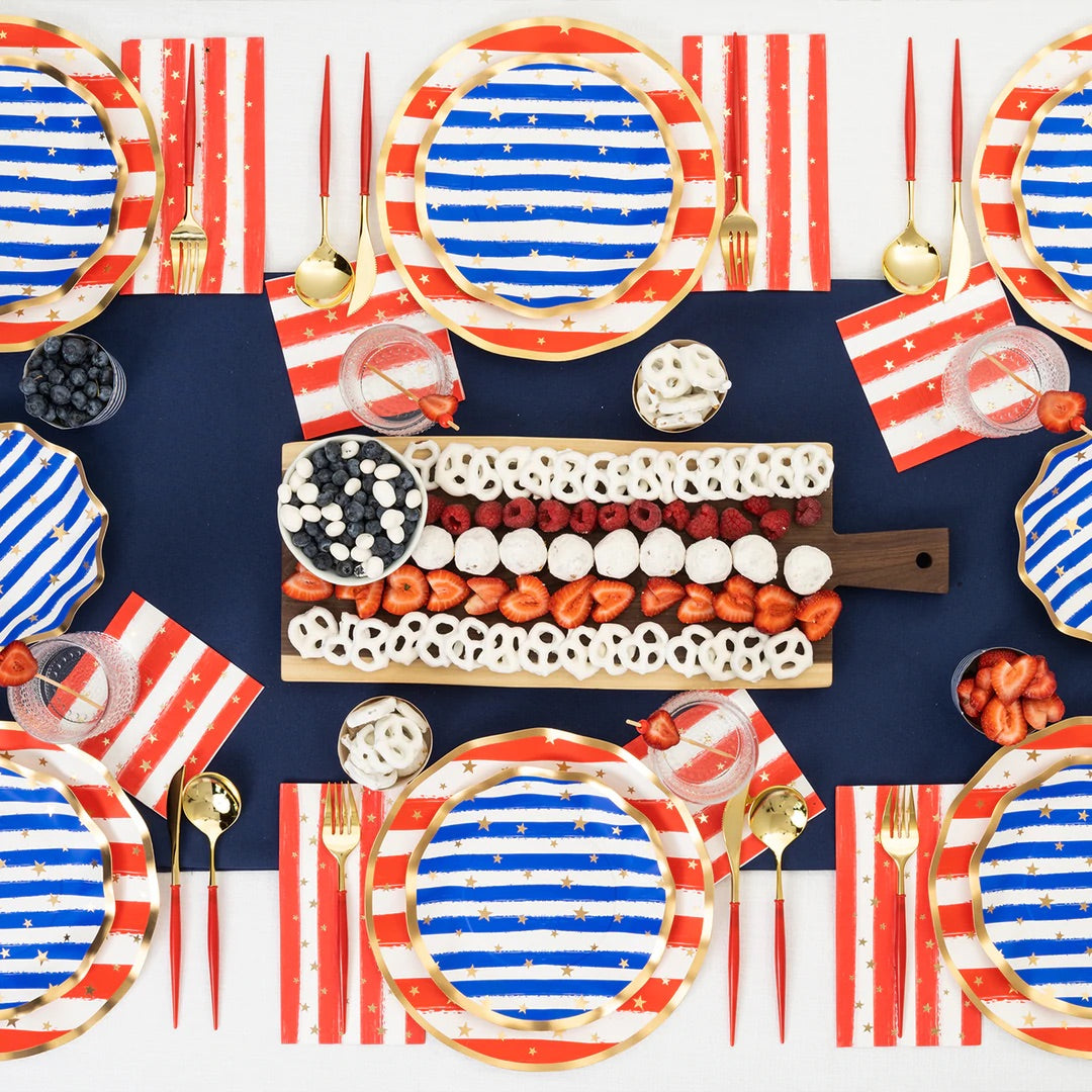 Blue Stars & Stripes Patriotic Salad Plate | The Party Darling