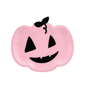 Pink Halloween Pumpkin Plates 6ct | The Party Darling