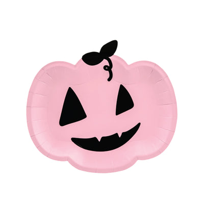 Pink Halloween Pumpkin Plates 6ct