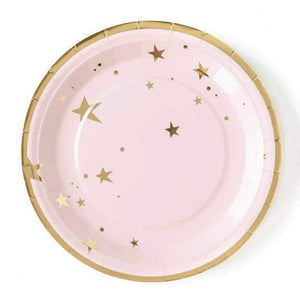 Baby Pink Star Lunch Plates 12ct | The Party Darling