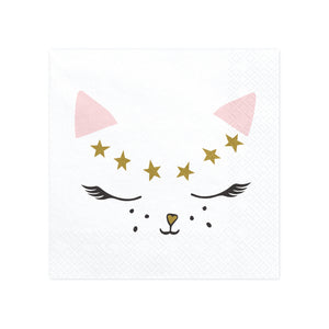 Pink & White Kitty Cat Lunch Napkins 20ct | The Party Darling