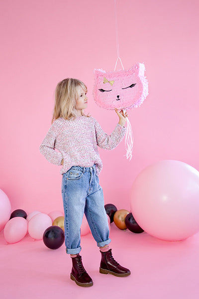 Pink Kitty Cat Pull Piñata - The Party Darling