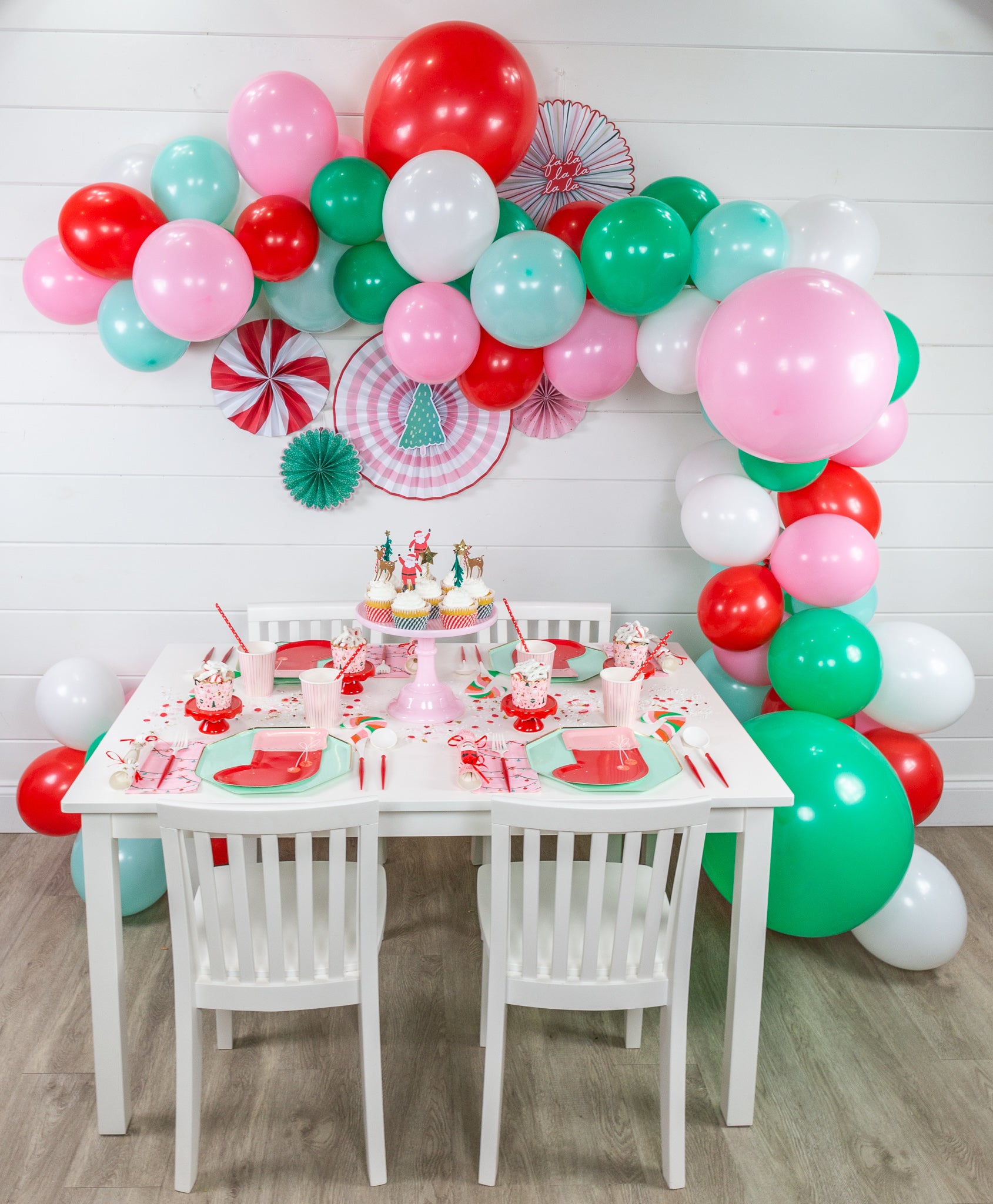 Red & Pink Christmas Balloon Garland Kit 9ft | The Party Darling