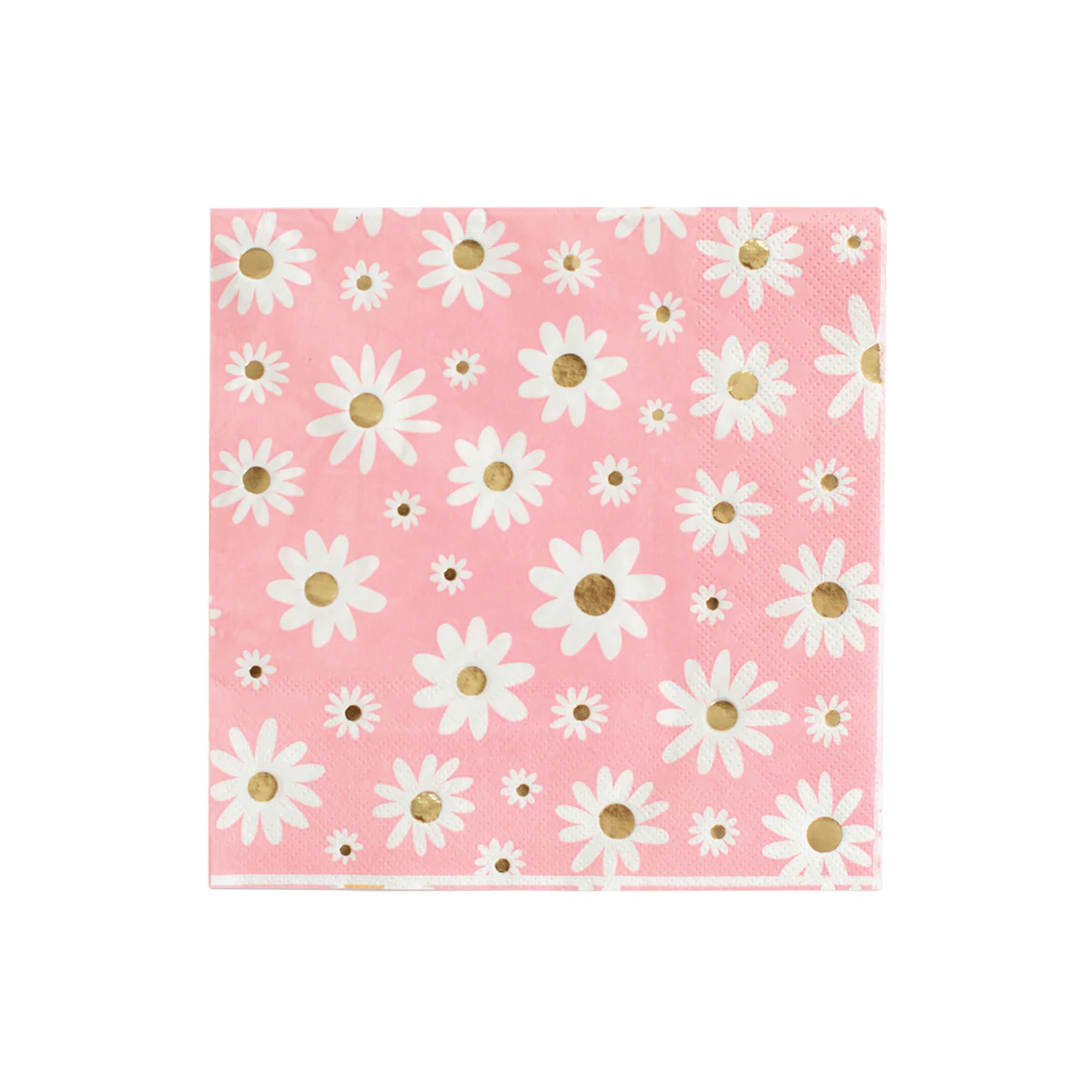 Groovy Pink Daisy Lunch Napkins - Thumbnail 4