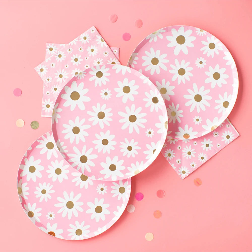Groovy Pink Daisy Lunch Napkins - Thumbnail 2
