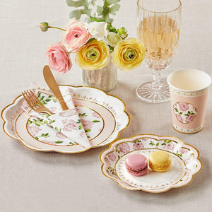 Pink Floral Tea Time Lunch Plates 8ct - The Party Darling