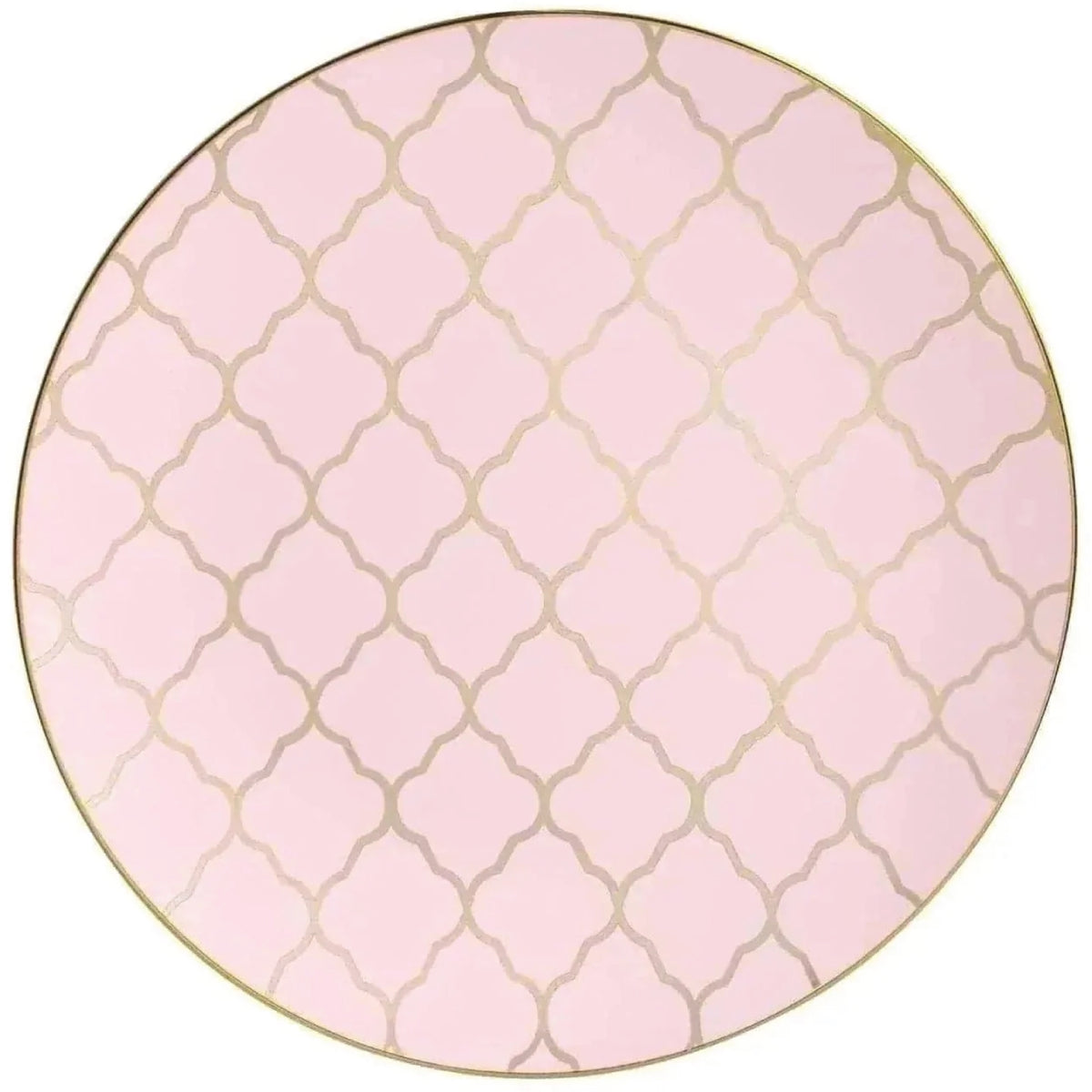 Pink & Gold Lattice Plastic Dinner Plates 10ct | The Party Darling