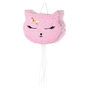Pink Kitty Cat Pull Piñata Decoration | The Party Darling