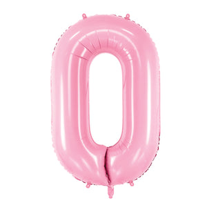 34" Pink Giant Number 0 Balloon | The Party Darling