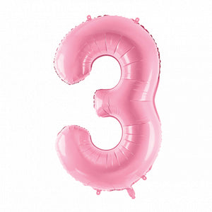 34" Pink Giant Number 3 Balloon | The Party Darling