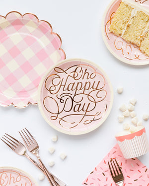 Pink Oh Happy Day Dessert Plates - The Party Darling