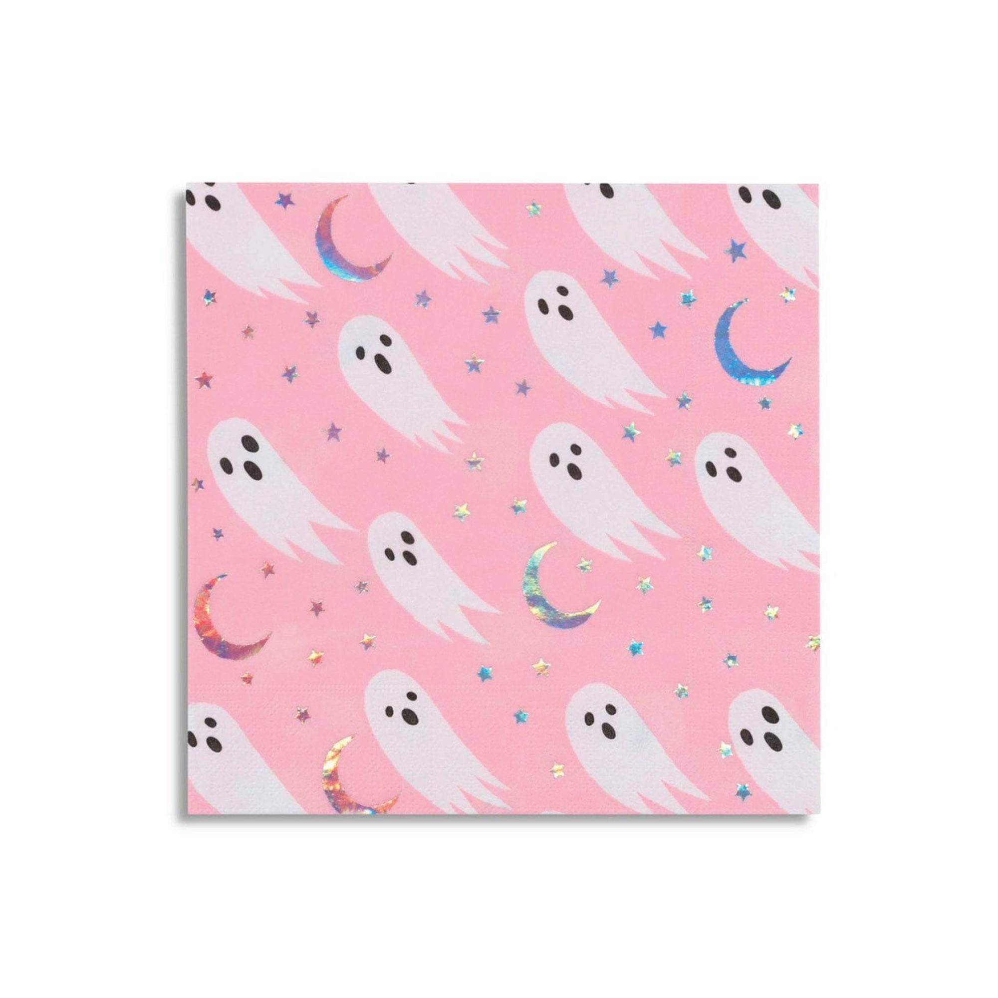 Pink Halloween Ghost Lunch Napkins 16ct | The Party Darling