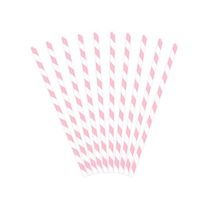 Pink Striped Paper Straws