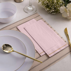 Pink with Gold Stripe Paper Guest Napkins 16ct | The Party Darling
