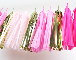 Pink Ombre & Gold Tassel Garland Kit - The Party Darling