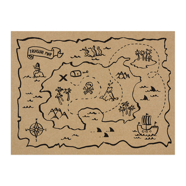 Treasure Map Pirate Ship Drawing Canvas Print / Canvas Art by Frank  Ramspott - Pixels