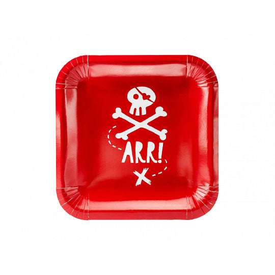 Red Pirate Dessert Plates 6ct | The Party Darling