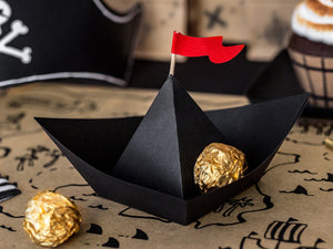 Black Pirate Boat Table Decorations 6ct - The Party Darling