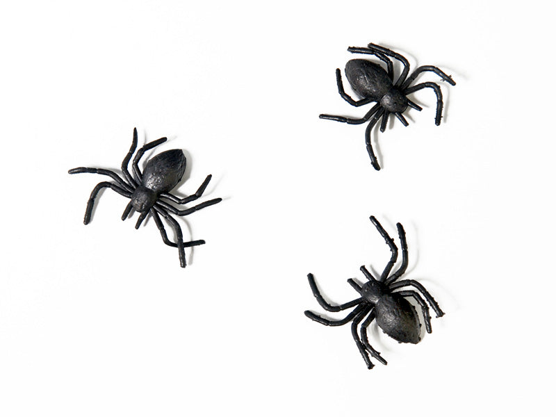 Black Plastic Spiders 10ct | The Party Darling
