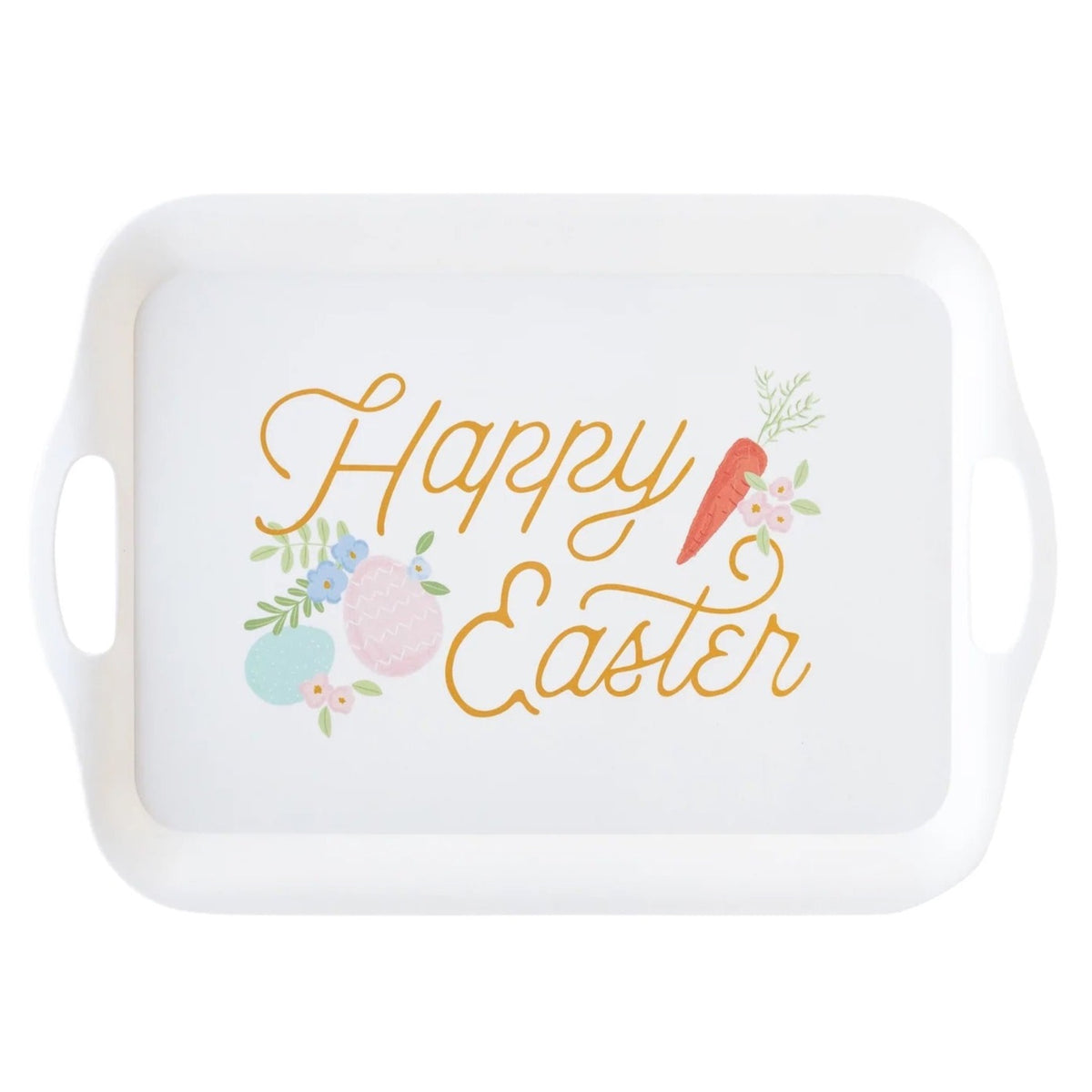Happy Easter Reusable Bamboo Serving Tray 1ct