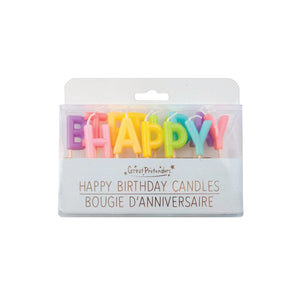 Pastel Rainbow Happy Birthday Toothpick Candle Set | The Party Darling