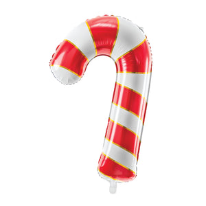 Red & Gold Candy Cane Foil Balloon 32in | The Party Darling